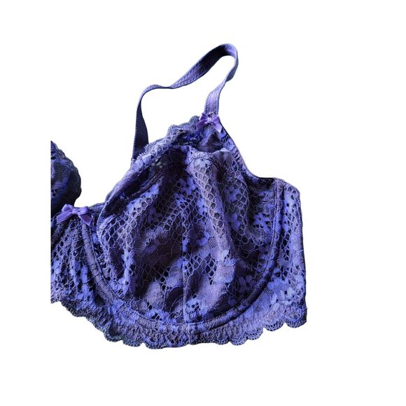 Adore Me Bra 42D Lace Underwired Sheer Blue Adjustable Straps - Picture 2 of 5